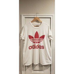 Vtg ADIDAS T-Shirt  Short Sleeve U.S. Men's Medium White With Red Trefoil